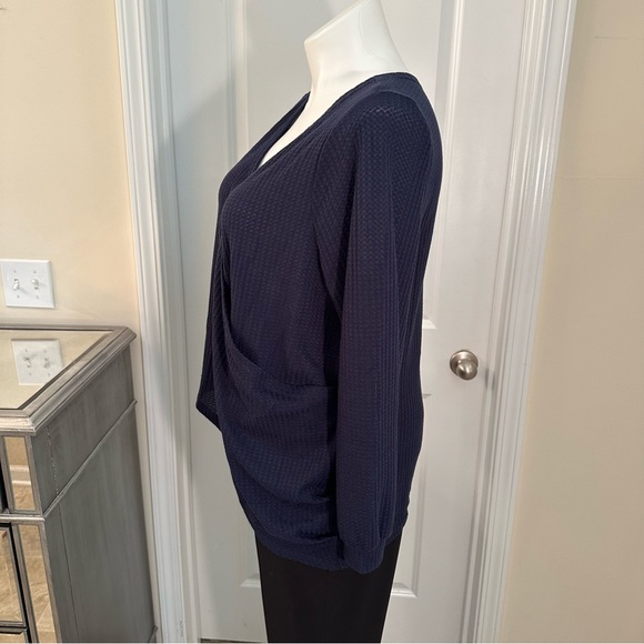 Bloomchic. Size 18/20. Navy long sleeve top. Crossover top. Plus size top. - Picture 3 of 9